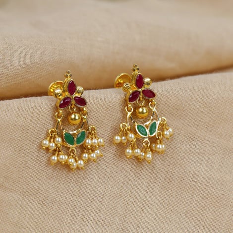 GOLD FINISH POLKI CHANDBALI – Fine Silver Jewels - Shop for Pure 925 Silver  Jewellery Online in India