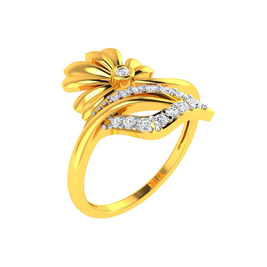 Ladies Gold Engagement Ring, 17 mm at Rs 13500 in Kanpur | ID: 2852223819930