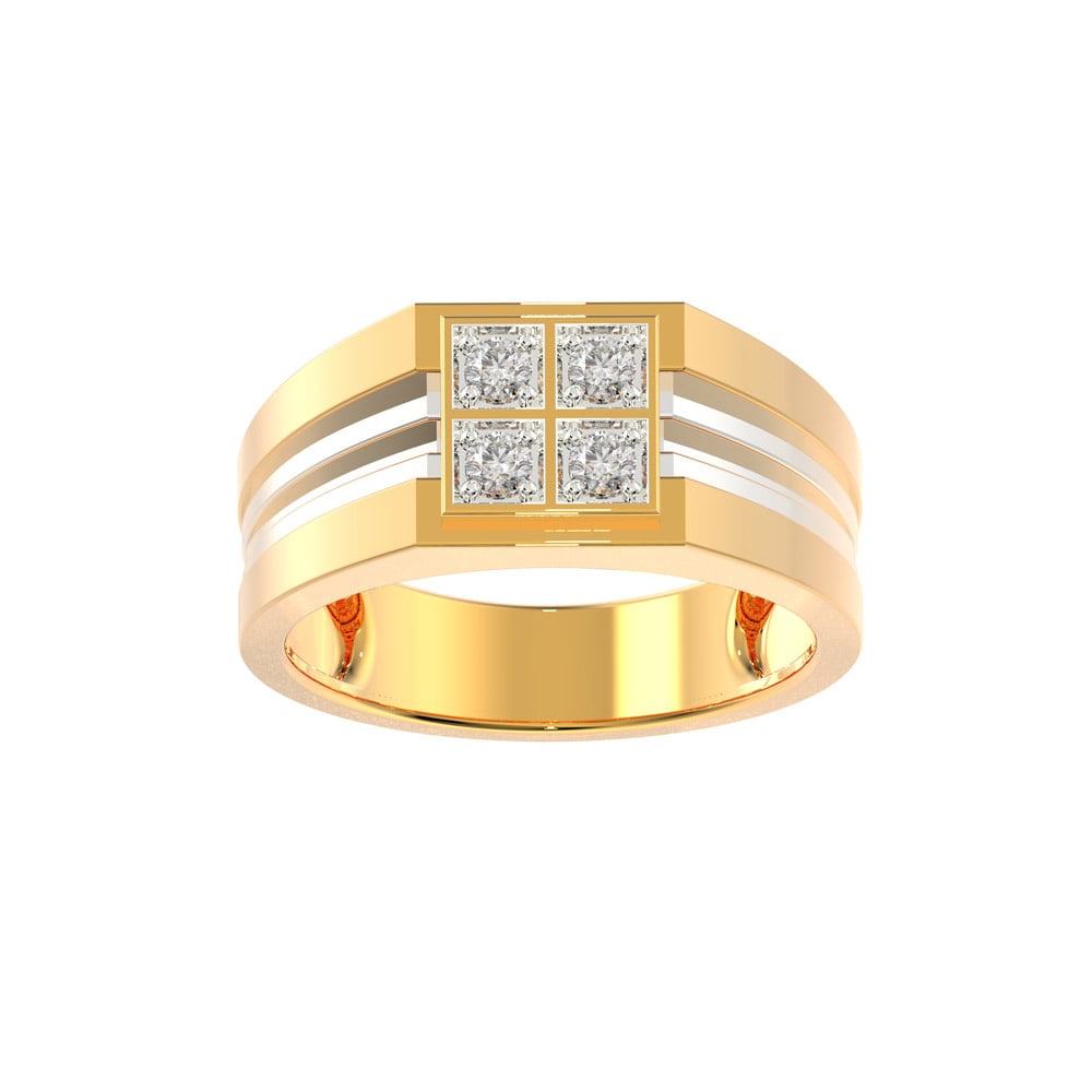 Mid-Century Engraved Spinner Ring in 18k Yellow Gold - Filigree Jewelers