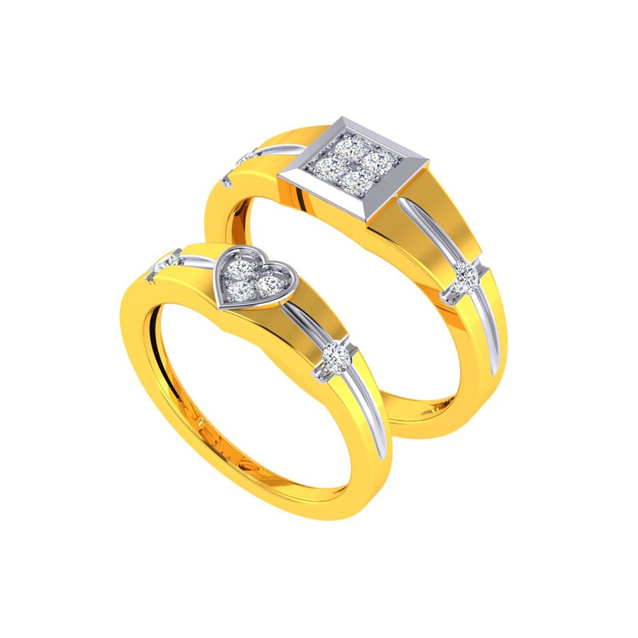 ringheart 2 Rings His and Her Ring Couple Rings Gold India | Ubuy