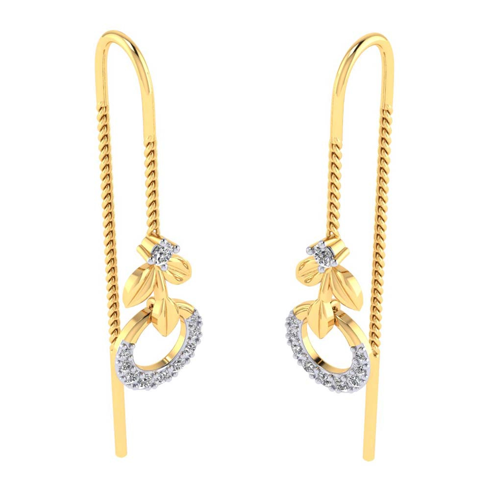 Buy Sui Dhaga Earrings In 22K Gold Online | Madanji Meghraj