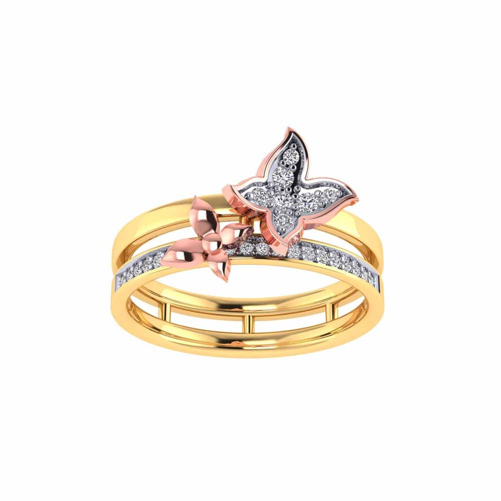 Three Diamond Flower Ring – Ariana Rabbani