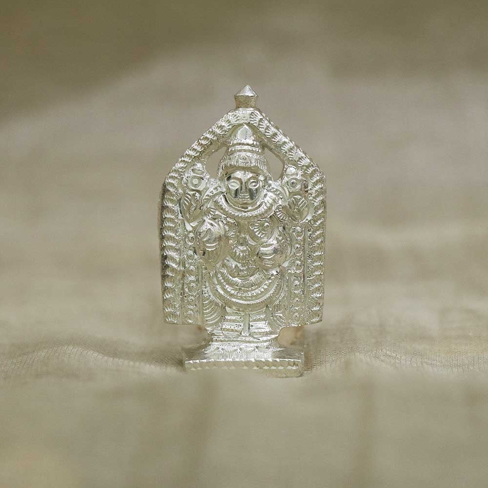92.5 Oxidised Silver Tirupati Balaji And Padmavati Idol With Frame - Silver  Palace