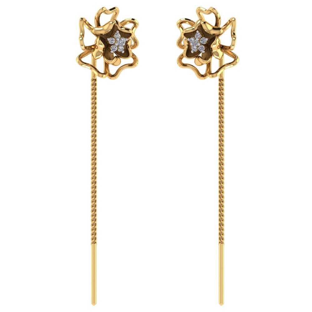 04 Dangler Gold Sui Dhaga Earring in Thane at best price by Tulsi Lace &  Fabrics - Justdial