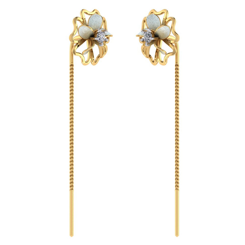Sui Dhaga Earrings | Gold & Diamond Sui Dhaga Earrings | Gold earrings,  Earrings, Chain earrings