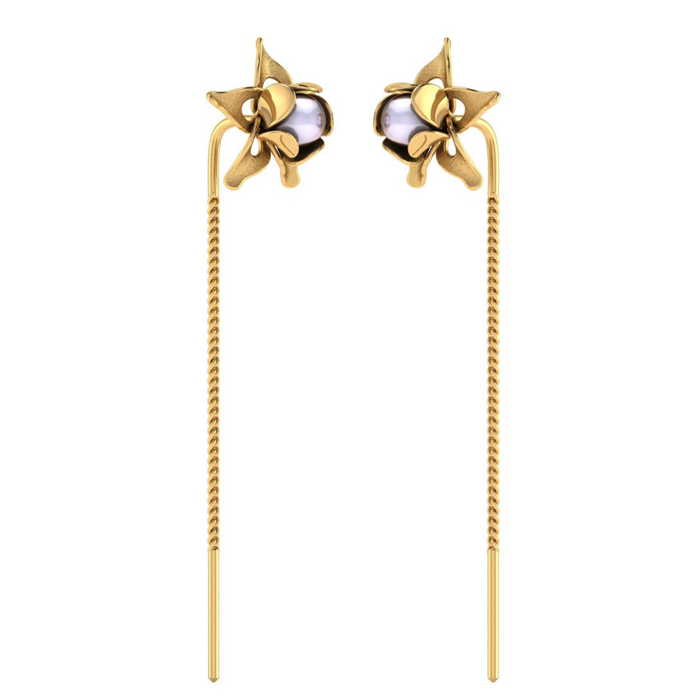 सोने के सुई धागे का डिजाइन || Latest Gold Earring Designs - YouTube