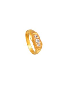 94VH2461 | 22Kt Gold Semi Precious 3 Stone Engagement Ring 94VH2461