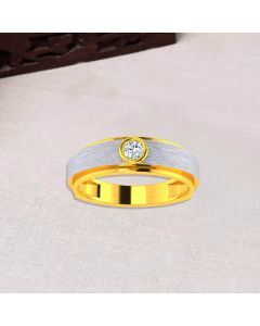 148G9623 | 18Kt Gold Diamond Gents Band Ring 148G9623