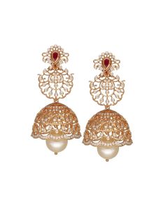 155VH8323 | 18Kt Diamond Intricate Fancy Ruby Earrings 155VH8323