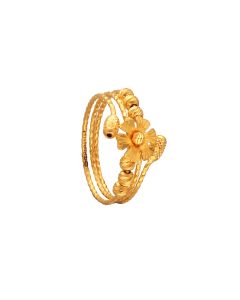 93VD3858 | 22Kt Gold Trendy Triple Layer Floral Design Ladies Ring 93VD3858