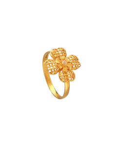 93VR4643 | 22Kt Plain Gold Fancy Ladies Finger Ring 93VR4643
