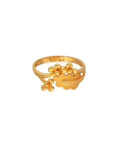 97VM810 | 22Kt Gold Floral Leaf Motif Ladies Ring 97VM810