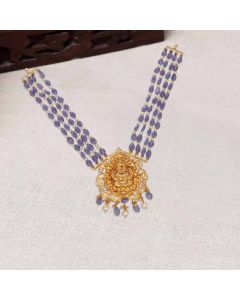 110VG6590-110VG6589 | 22Kt Beautiful Blue Sapphire Precious Necklace 110VG6589