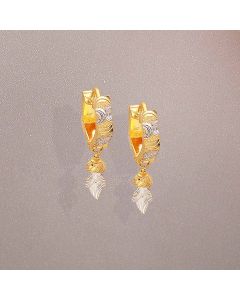 78VX5021 | 22Kt Plain Gold Bengali Hoop Earrings For Kids 78VX5021