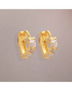 78VX5036 | 22Kt Classic V Shaped Gold Hoop Bali Earrings For Kids 78VX5036