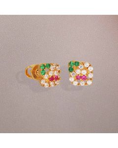 81VG9952 | 22Kt Colorful CZ Stud Earrings For Kids Girl 81VG9952