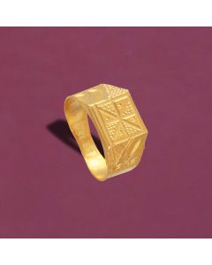 93VD7309 | 22Kt Simple Square Gold Ring For Kids 93VD7309