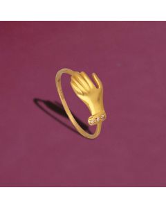 97VJ6445 | 22Kt Unique Baby Hand Gold Ring 97VJ6445