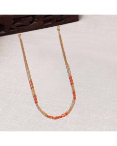 223VG2077 | 22Kt Gold Fancy Coral Pearl Long Necklace 223VG2077