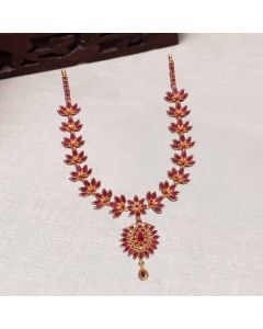 110VG7111 | 22Kt Ruby Snowflake Gold Necklace 110VG7111