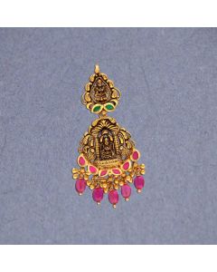 589VA38 | 22Kt South Indian Style Wedding Gold Maang Tikka With Kundan Work 589VA38