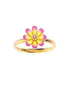492A2389 | 18Kt Aster Floral Gold Ring 492A2389