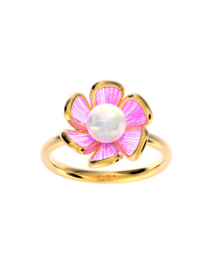 492A2391 | 18Kt Azalea Floral Gold Ring 492A2391