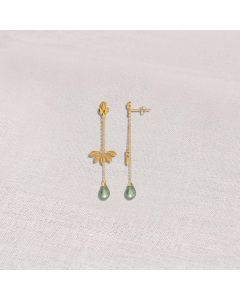 492A2407 | 18Kt Gorgeous Green Pearl Drop Swinging Earrings 492A2407
