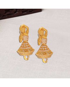 82VJ740 | 22Kt Traditional Dancing Doll Gold Earrings 82VJ740