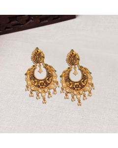 74VL815 | 22Kt Pachi Work Chandbali Gold Earrings 74VL815