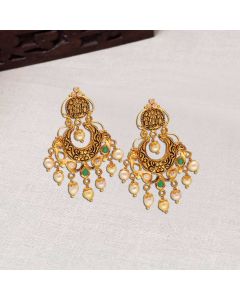 74VK9603 | 22Kt Chandbali Ramparivar Gold Earrings 74VK9603