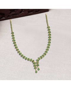110VG7224 | 22Kt Trendy Emerald Gemstone Gold Necklace 110VG7224
