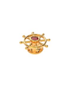 587A16 | 14Kt Gold Vintage Ship Wheel Pin For I-Watch 587A16