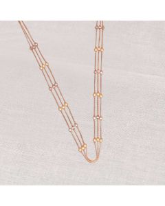 492JA2458 | 18Kt Trendy Triple Layered Rose Gold Chain Necklace 492JA2458