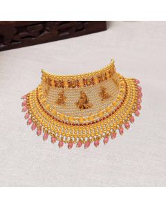 9VK8695 | 22Kt Traditional Indian Wedding Baarat Style Gold Choker 9VK8695