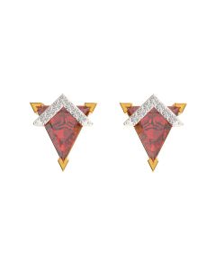 155H9201 | 18Kt Velvet Red Stone Diamond Studs 155H9201