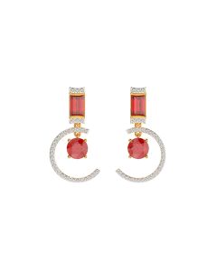 155H9202 | 18Kt Crescent Dangle Diamond Earrings 155H9202