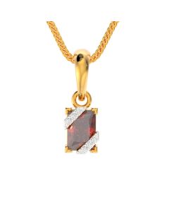 166G7071 | 18Kt Enchanted Emerald Cut Ruby Diamond Pendant 166G7071