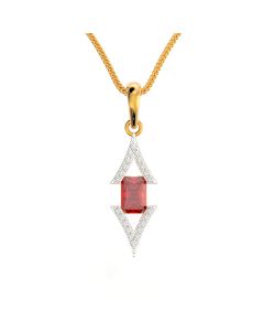 166G7074 | 18Kt Poppin Red Stone Diamond Pendant 166G7074