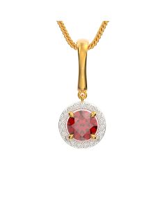 166G7075 | 18Kt Ravishing Round Ruby Diamond Pendant 166G7075