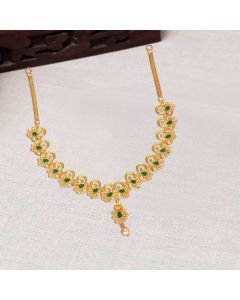 10JG8627 | 22Kt Fair Floral String Short Gold Necklace 10JG8627