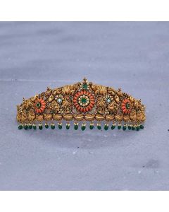 58VG810 | 22Kt Traditional Nakshi Work Antique Gold Vaddanam 58VG810