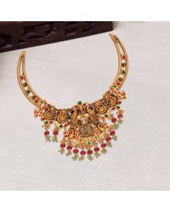 129VG462 | 22Kt Traditional Antique Kundan Kante Necklace Gold 129VG462