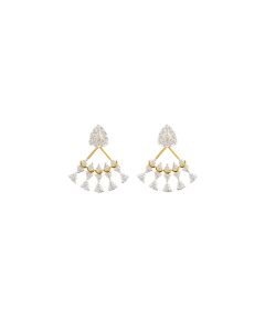 155H9223 | 18Kt Artistic Dhokra Tribe Diamond Earrings 155H9223