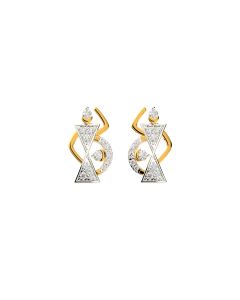 155H9224 | 18Kt Dancing Tribal Motif Diamond Earrings 155H9224