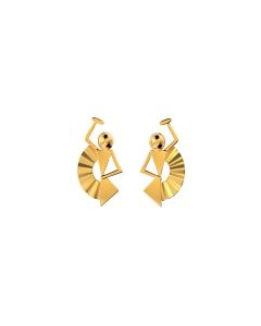 492A2410 | 18Kt Santhali Tribal Dance Gold Earrings 492A2410