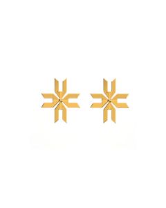 492A2412 | 18Kt Gold Traditional Tribal Bond Earrings 492A2412