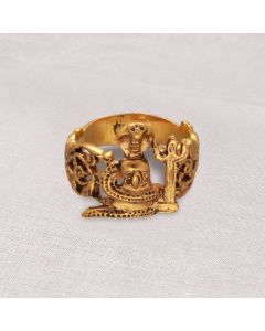 610VA22 | 22Kt Nagas Antique Lord Shiva Lingam Ring For Men 610VA22