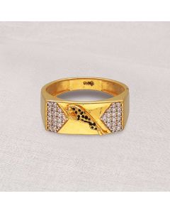 96VJ8341 | 22Kt Jaguar Gold Ring For Men 96VJ8341
