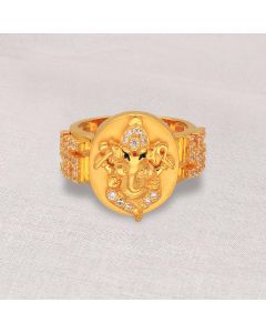 97VM6383 | 22Kt Lord Ganesha Gifting Gold Ring For Men 97VM6383